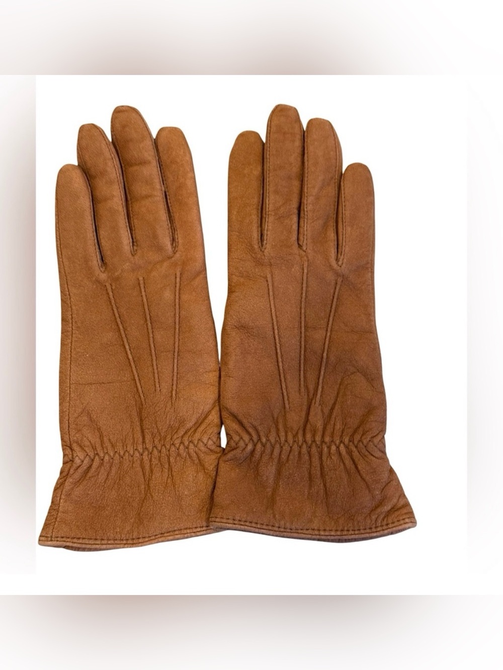 Vintage 70’s Fownes Brown Nubuck Leather Gloves Women’s Large